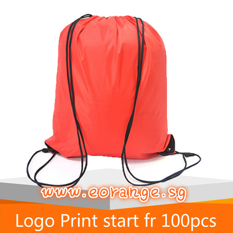 Classic Polyester Drawstring Backpacks Silk Screen Print or Heat transfer Customizable logo print