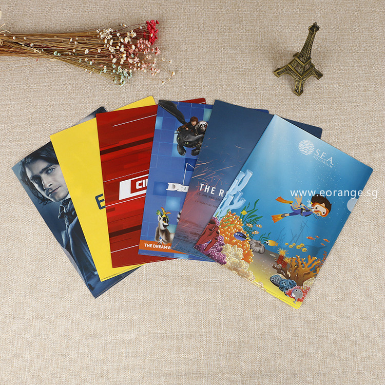 L Shape Folder customize customise print logo low moq full color print