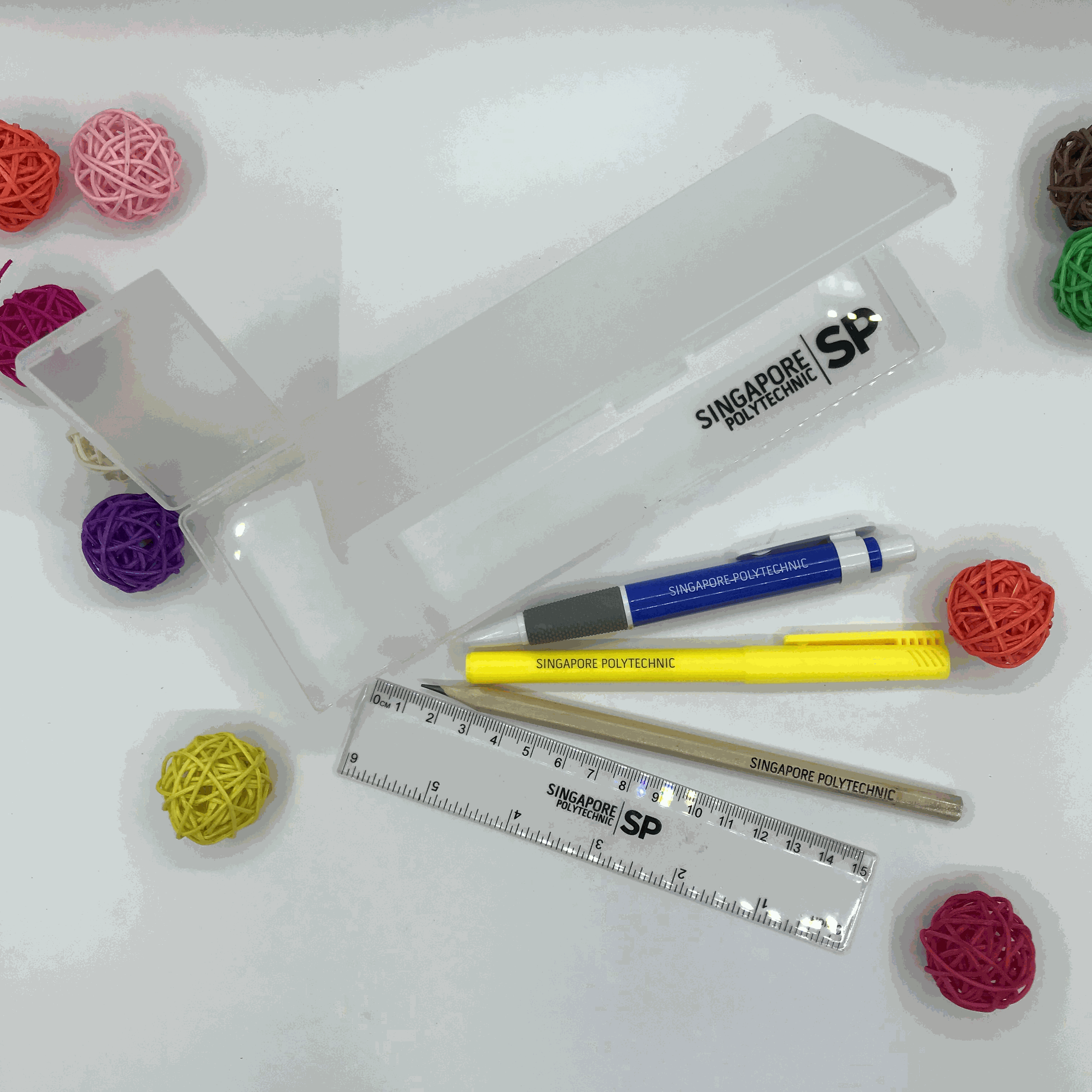 Customised Translucent Pencil Case printing logo singapore corporate gift