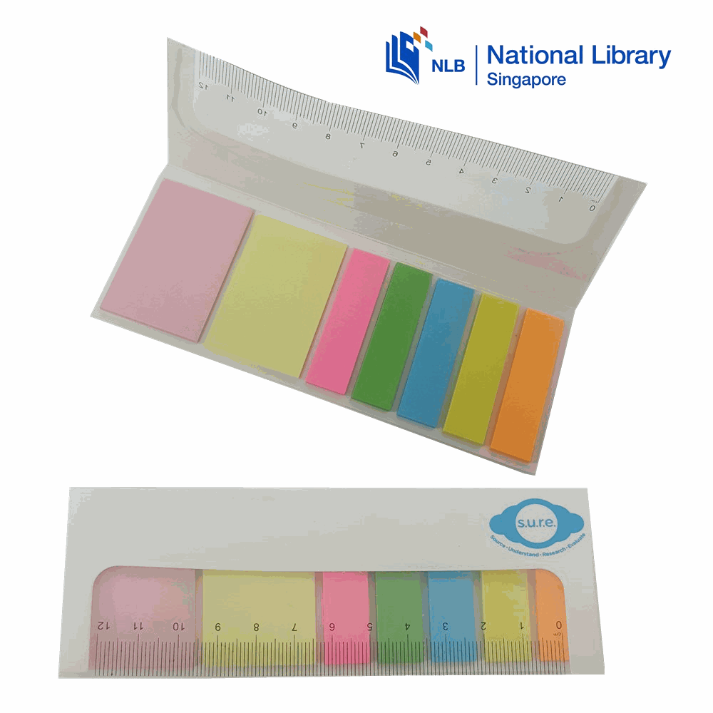 customised customized Sticky Notepads with Ruler printing logo full color colour corporate gift promotional gift giveaway door wholesale singapore supplier