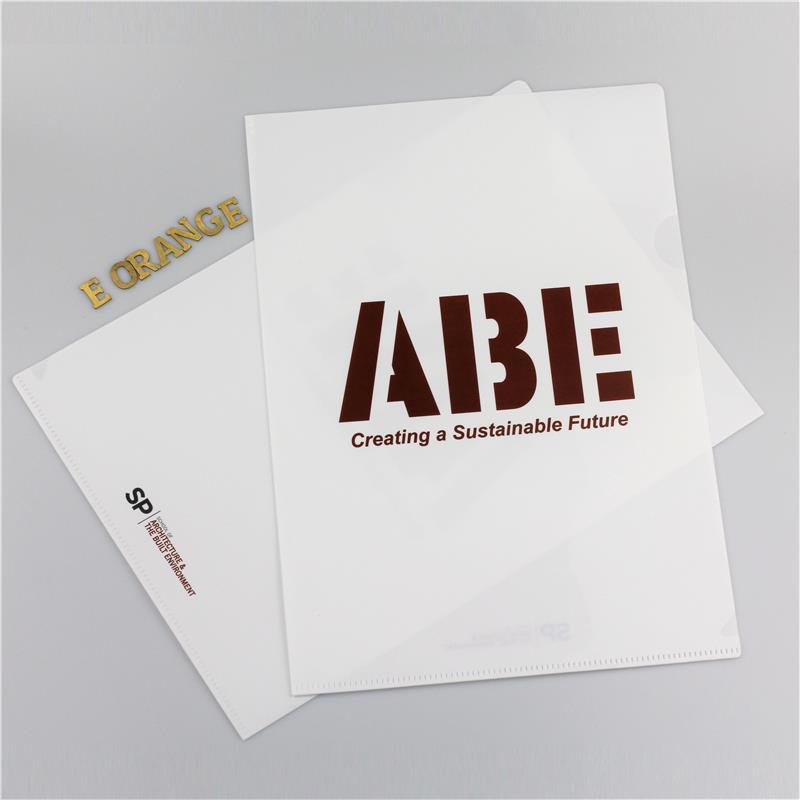 customised customized L-shaped folder file printing logo full color colour corporate gift promotional gift giveaway door wholesale singapore supplier