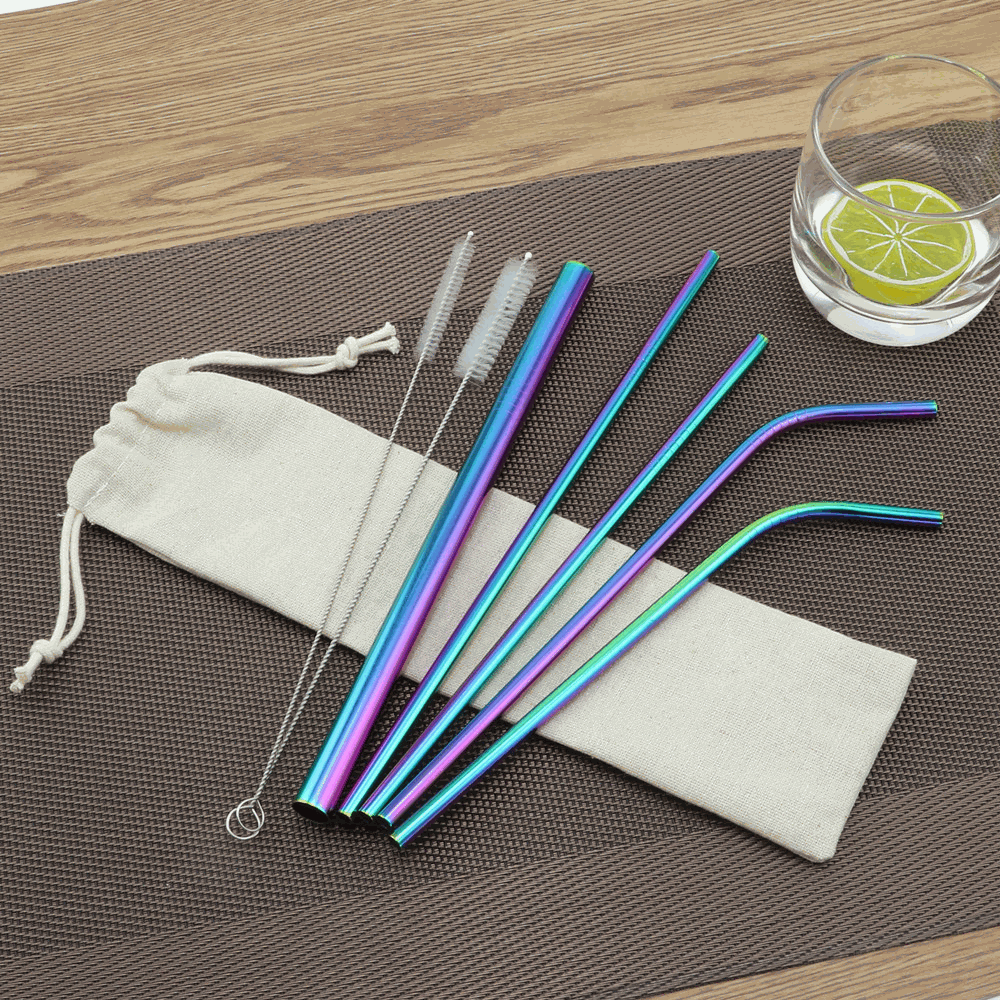 Get Customized logo print Stainless Steel Straws metal Starts from 100pcs for Running race, company event, career fair, trade show, exhibition and conference.