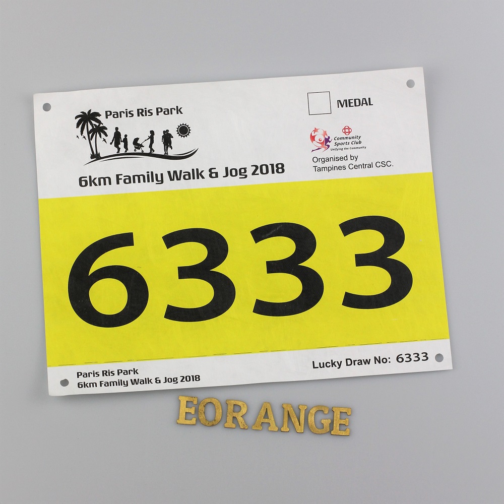 Customized logo print racing bib Running race printing singapore sports goodies bag items