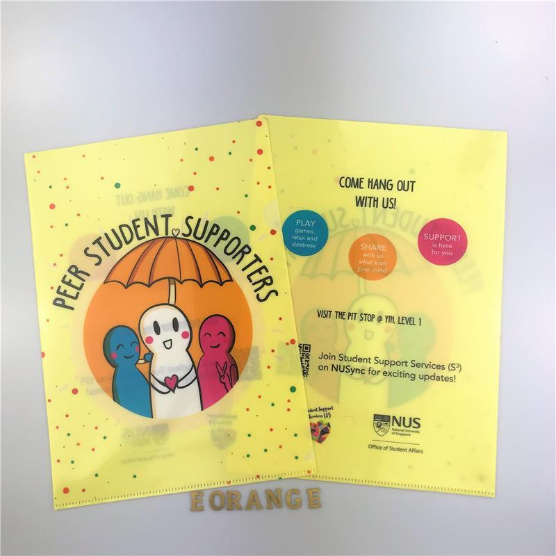 customised customized L-shaped folder file printing logo full color colour corporate gift promotional gift giveaway door wholesale singapore supplier 