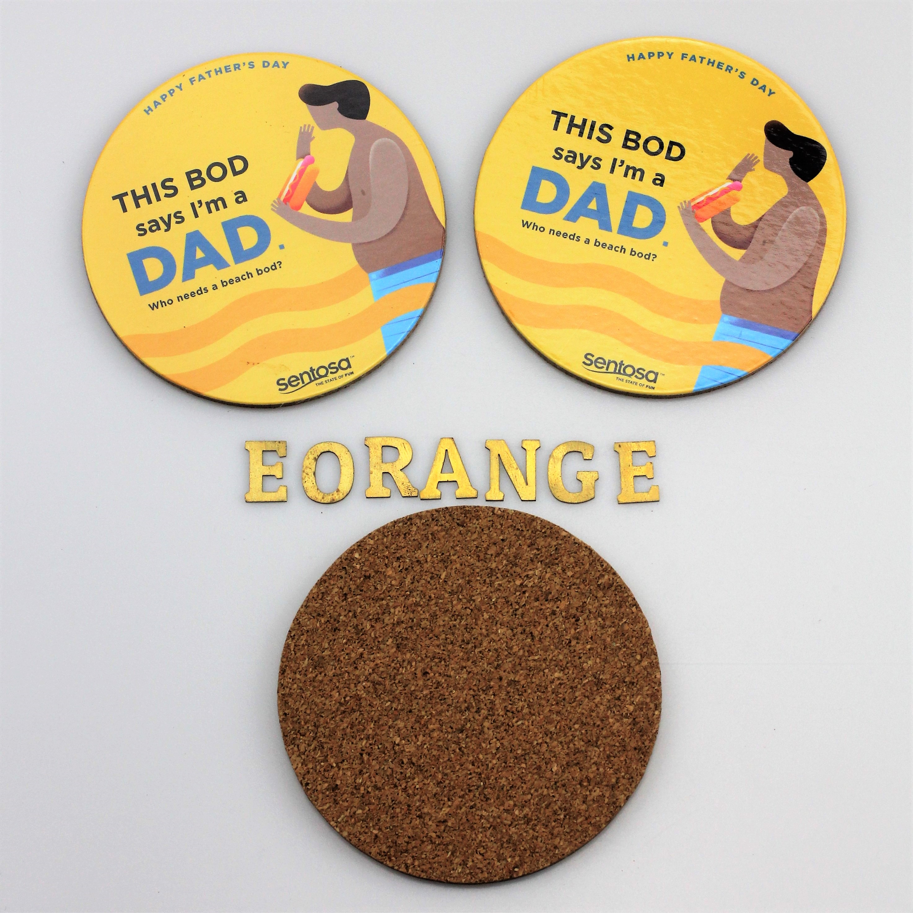 Full color printed Cork coaster customise promotional gift singapore logo  printing