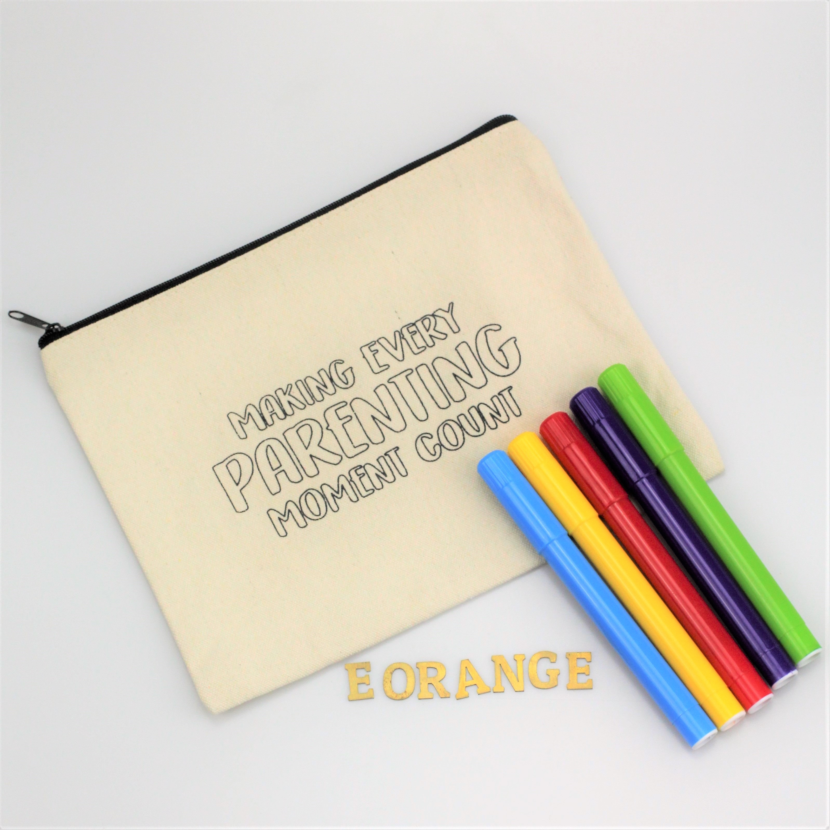 Canvas Zipper Pen Pouch Sets printing logo full color colour corporate gift promotional gift giveaway door wholesale singapore supplier 