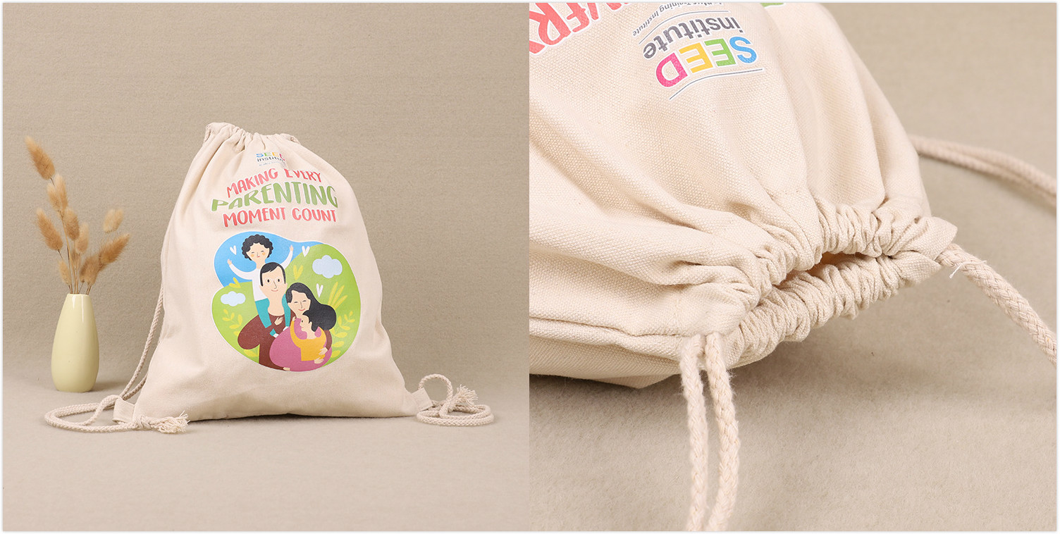 Wholesale Printed Promotional Small Gift Canvas Cotton Drawstring