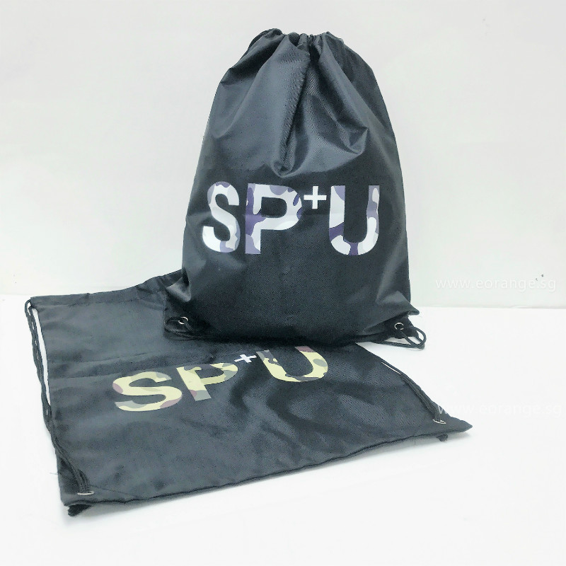 Singapore Poly Customize Drawstring Backpacks Get Customized logo print goodies bags Starts from 100pcs for Running race, company event, career fair, trade show, exhibition and conference.