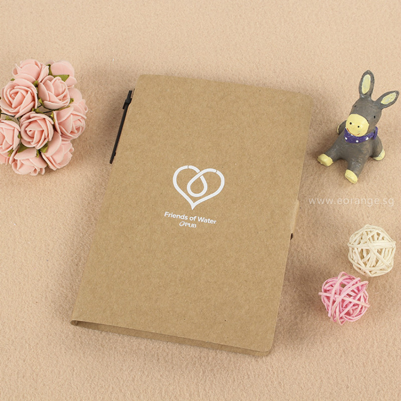 Eco-Friendly Desk Essentials customised printing Notebooks with Sticky Memo-pad and Pen