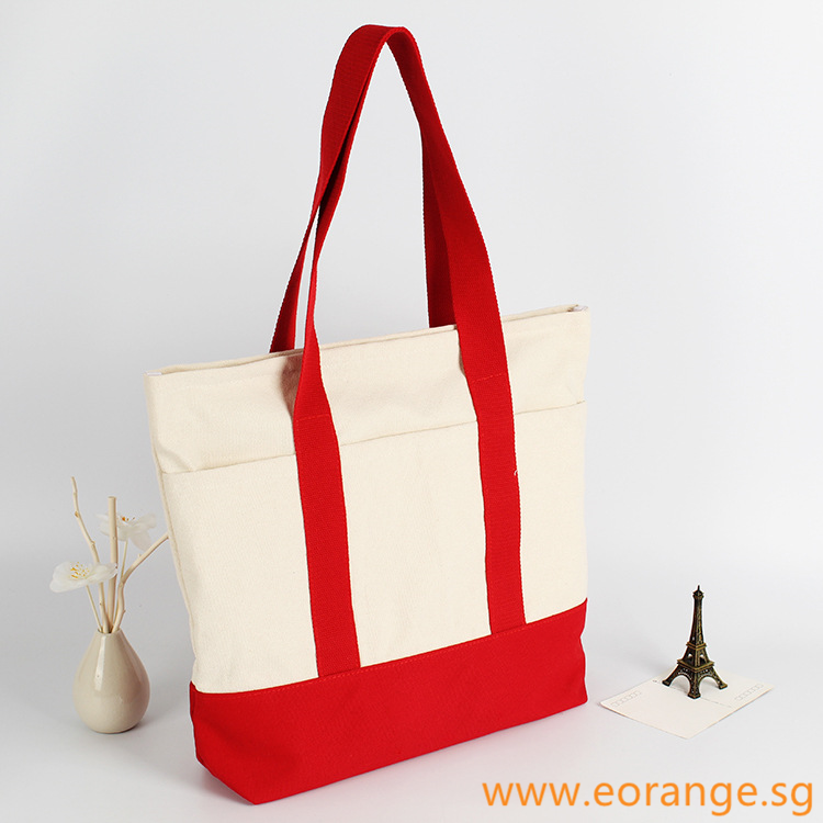 Red tote bag canvas deals